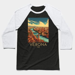 A Vintage Travel Illustration of Verona - Italy Baseball T-Shirt